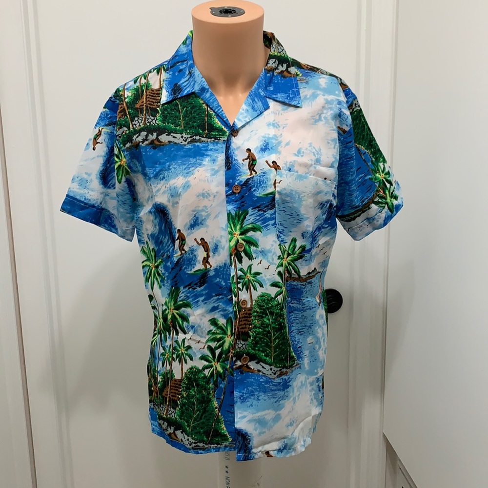 Vintage Romani Surfer print Hawaiian shirt medium